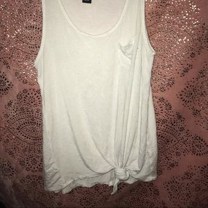 White tank top with knot